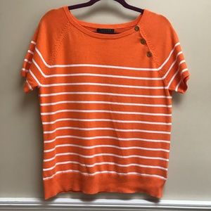 LAUREN BY RALPH LAUREN SHORT SLEEVE KNIT SWEATER